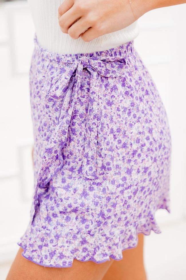 Garden Walls Lavender Floral Skort FINAL SALE Product Image