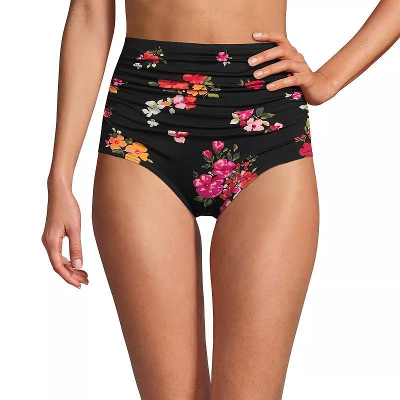 Plus Size Lands' End Chlorine Resistant Tummy Control Bikini Bottoms, Women's, Size: 26 W, Black Product Image