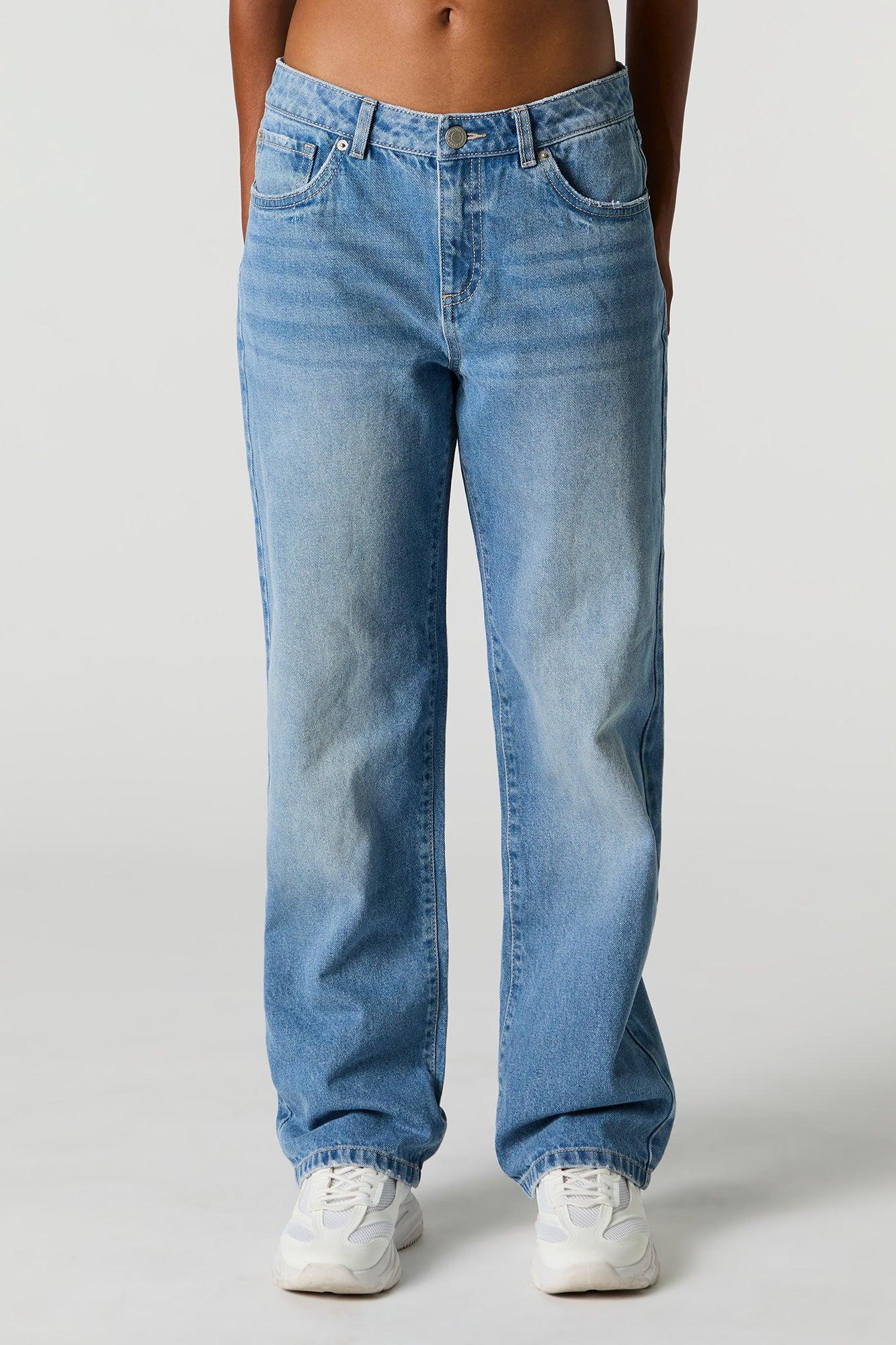 Medium Wash Slouchy Straight Leg Jean Female Product Image