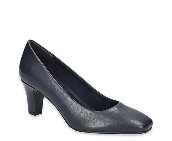 Easy Street Poet Women's Square Toe Pumps, Size: 10 Wide, Blue Product Image