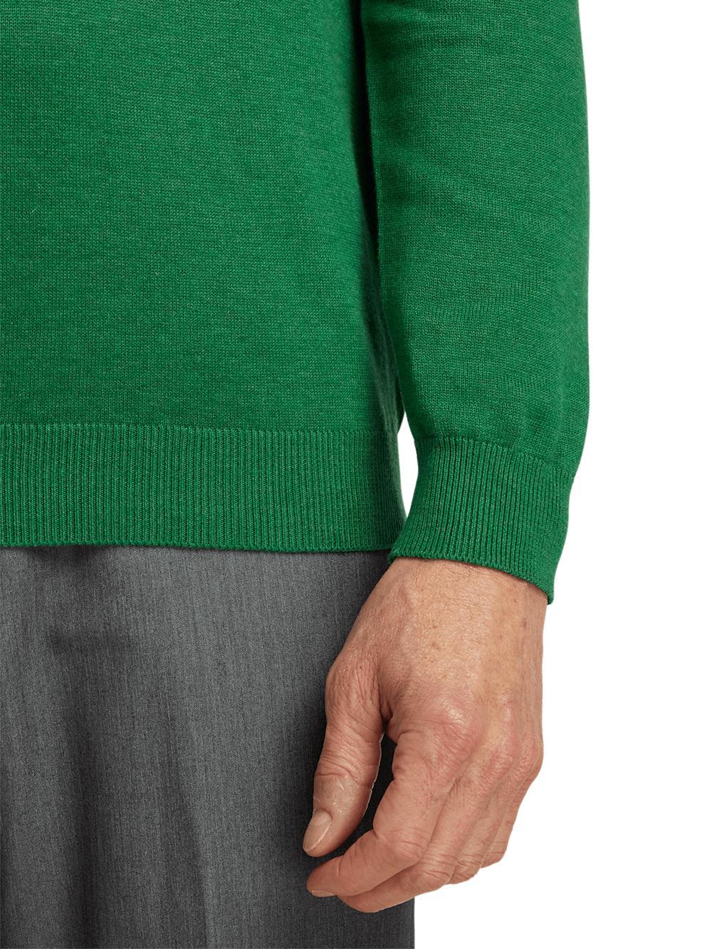 Supima Cotton Mock Neck Sweater - Green Product Image