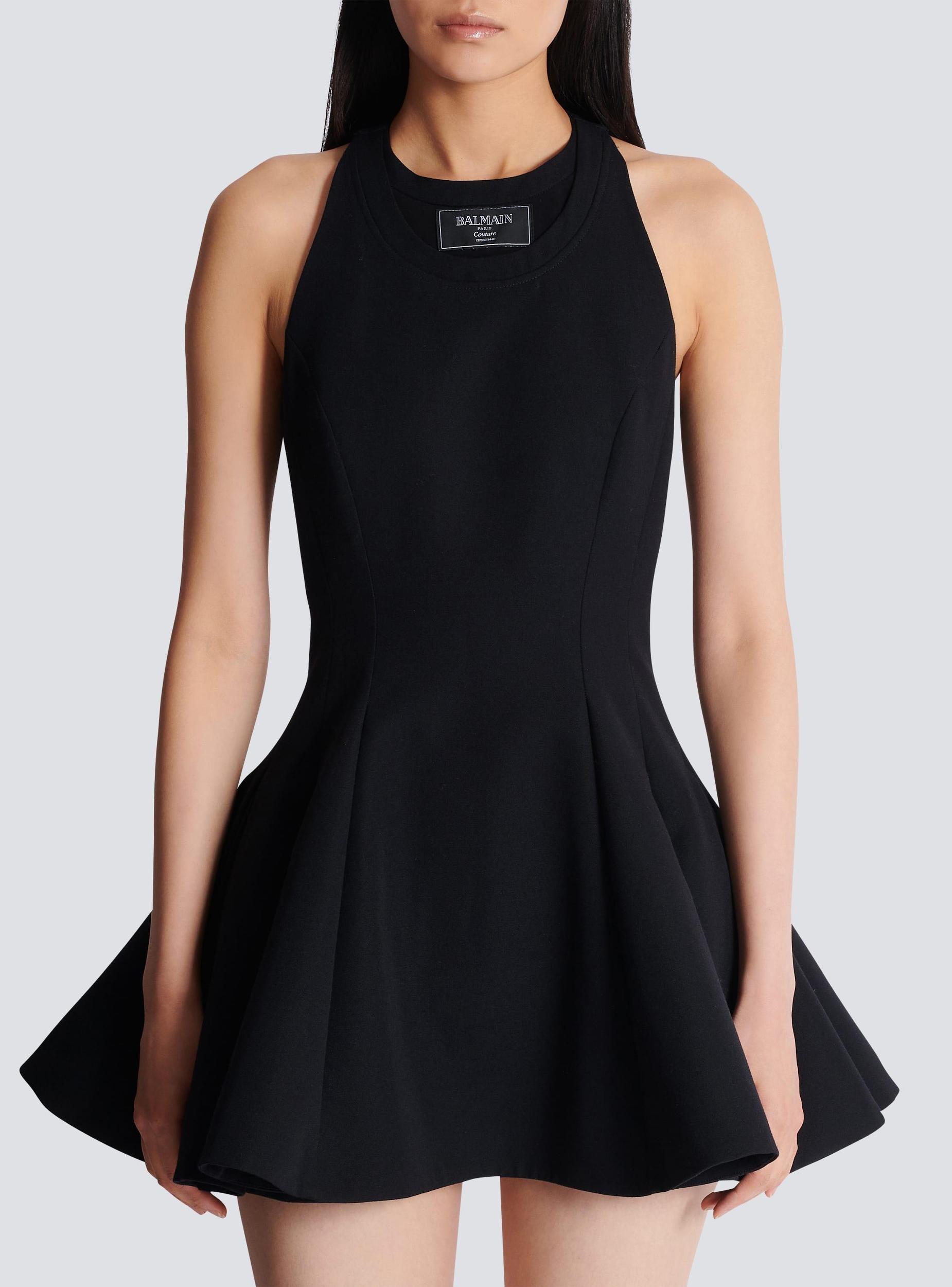 Flared pleated grain de poudre dress  Product Image