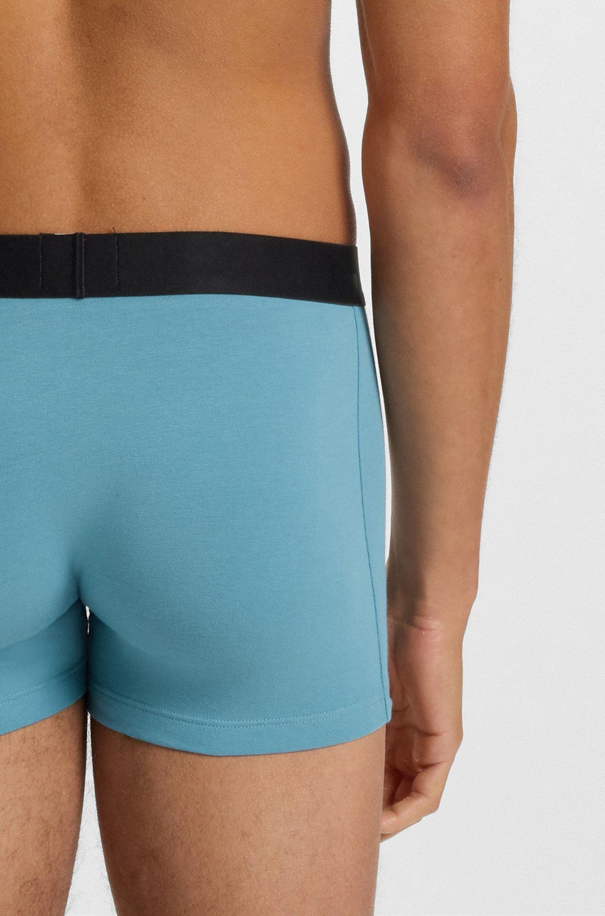 BOSS - Three-pack of stretch-cotton trunks with logo waistbands - Patterned Product Image