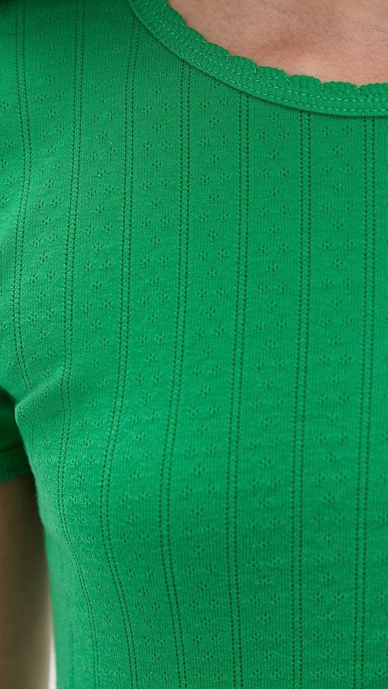 Leset Pointelle Short Sleeve Tee | Shopbop Product Image
