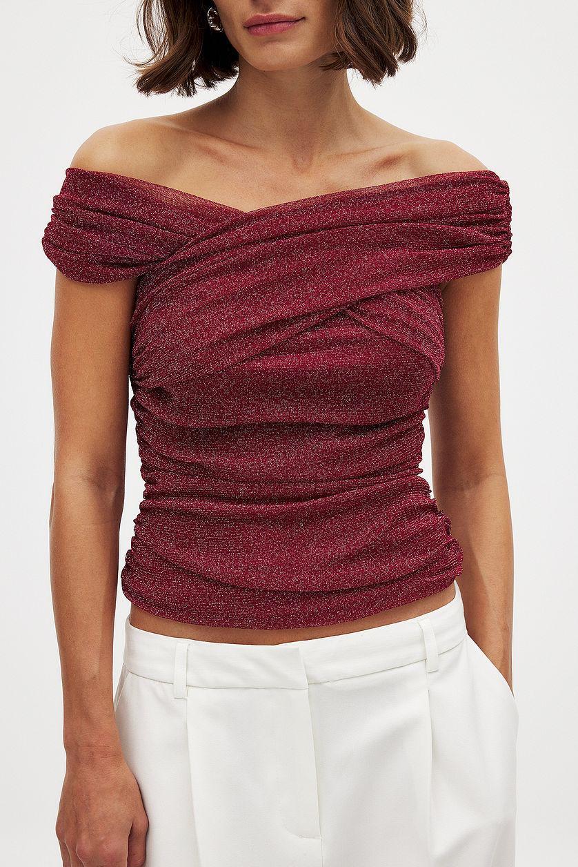 Off Shoulder Glitter Top Product Image
