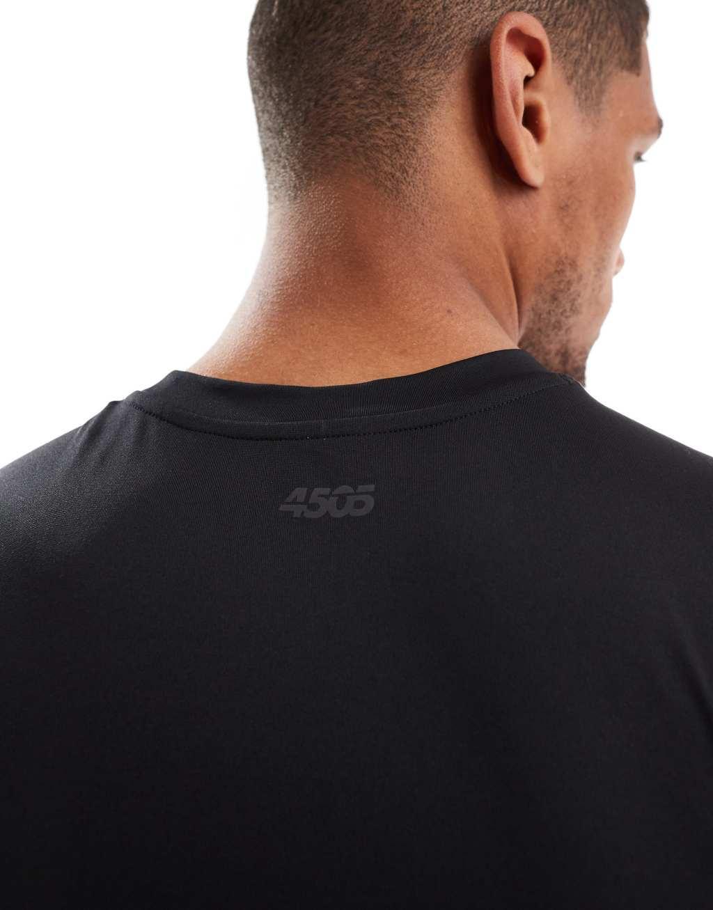 4505 Icon muscle fit quick dry training tank top in black  Product Image