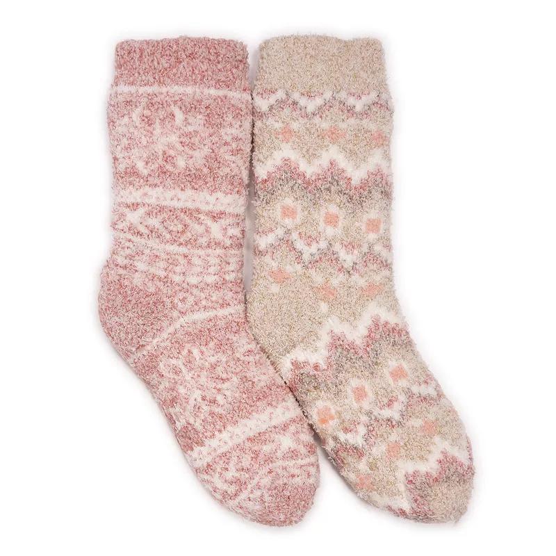 MUK LUKS Womens 2-Pack Cozy Cabin Socks Desert Brown Product Image