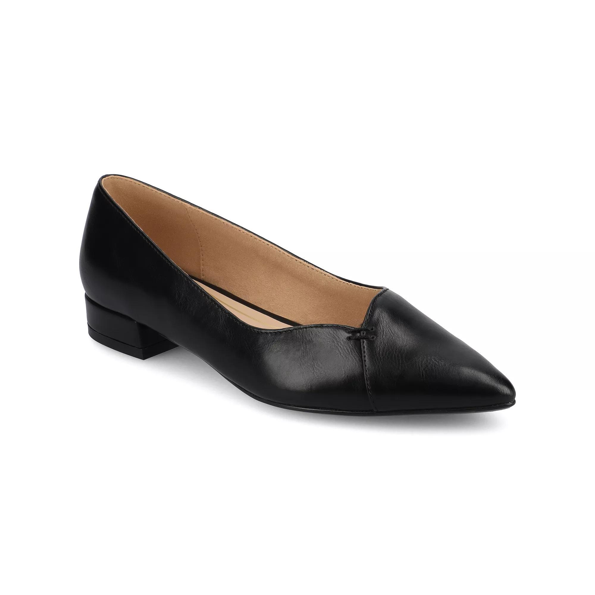 Journee Medium and Wide Width Carmin Womens Slip-On Low Block Heel Dress Flats Product Image