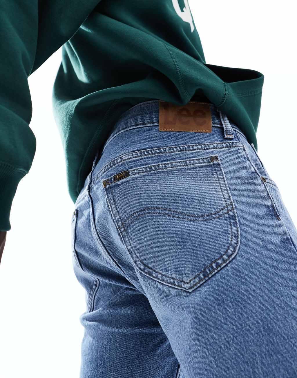 Lee Rider slim fit jeans in downtown light wash Product Image