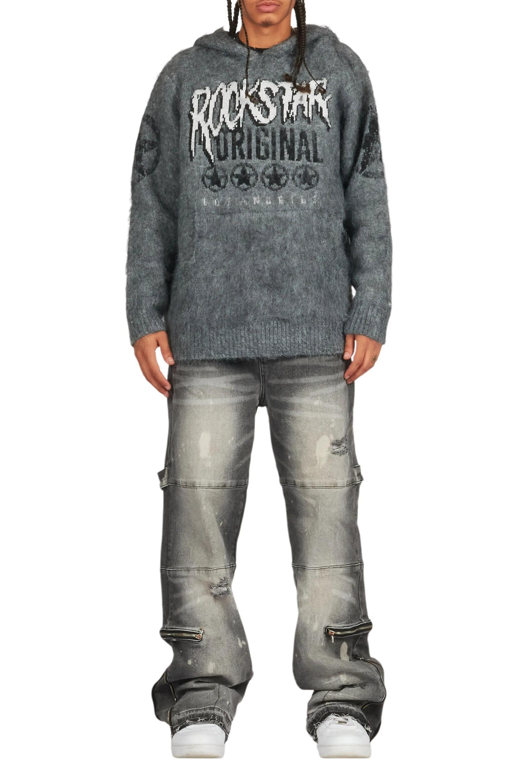 Grib Grey Bleach Baggy Jean Male Product Image