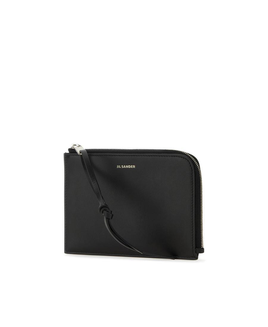 JIL SANDER Giro Logo-embossed Leather Wallet In Black Product Image