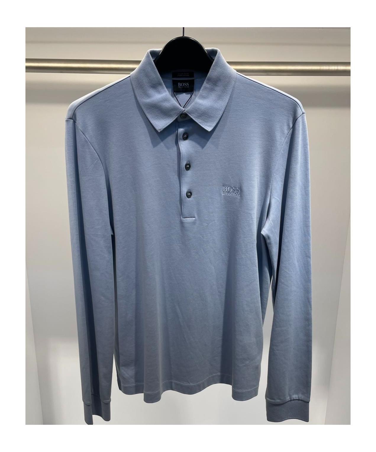 HUGO BOSS Logo Embroidered Polo Shirt In Blue Product Image