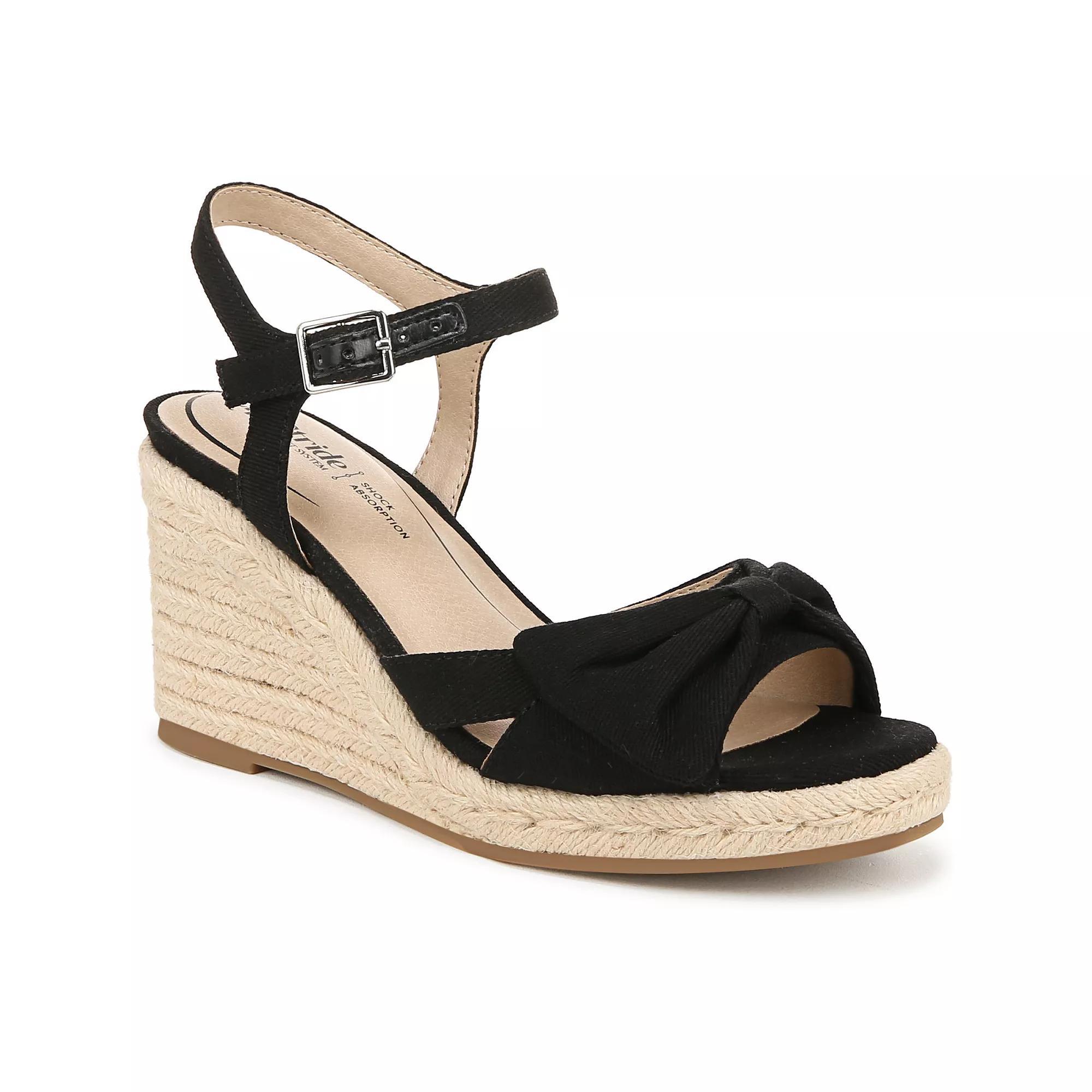 LifeStride Tahlia Women's Espadrille Wedge Sandals, Size: 8.5 Wide, Black Fabric Product Image