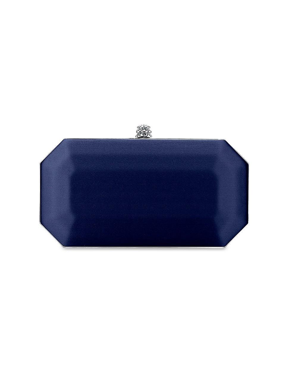 Womens Perry Clutch Small Satin with Silver Hardware Product Image