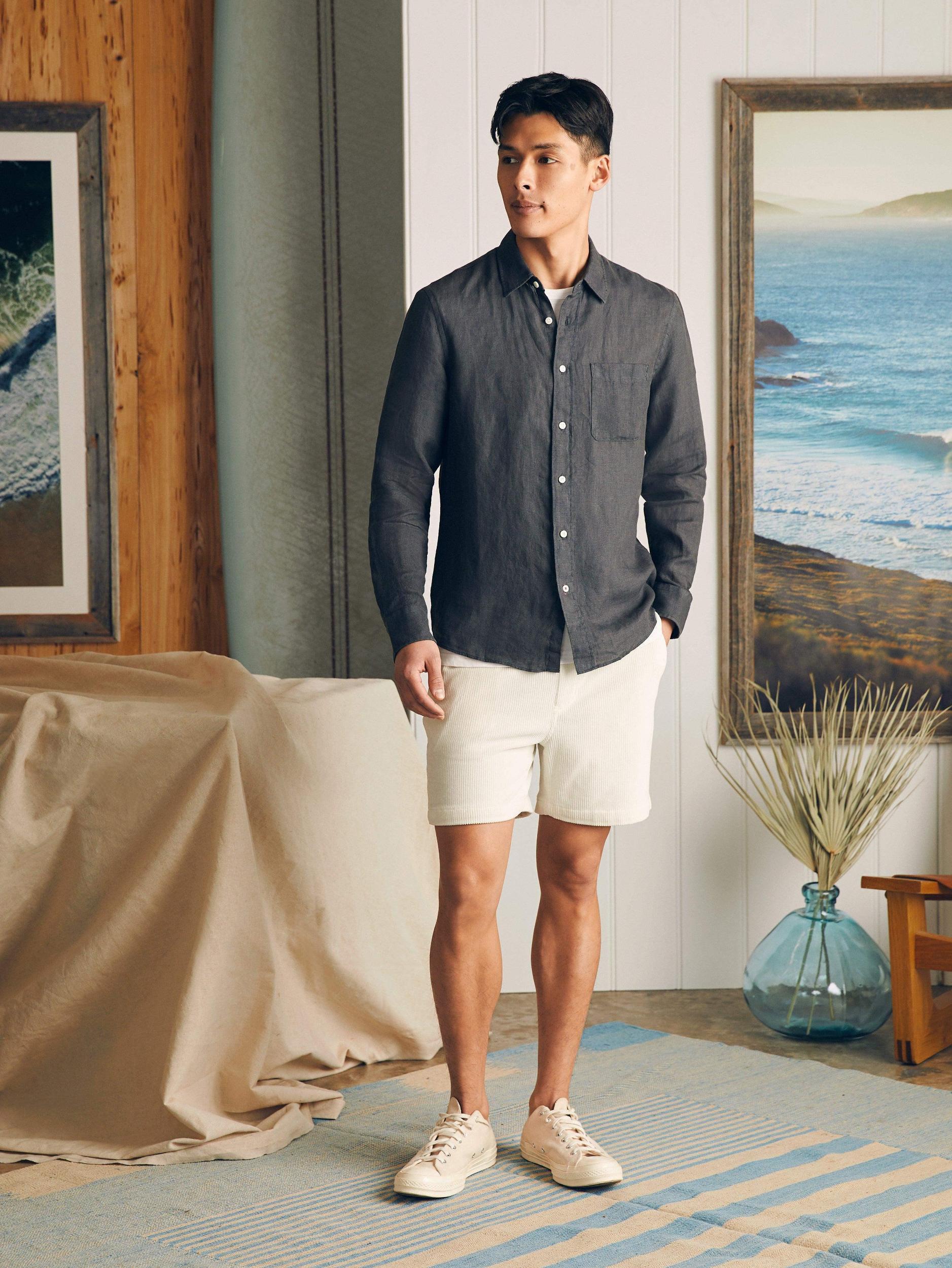 Laguna Linen Shirt - Washed Black Male Product Image