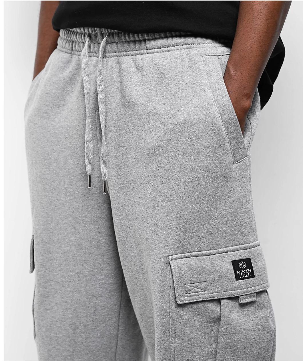 Ninth Hall Airbrushed Dragon Grey Baggy Cargo Sweatpants Product Image