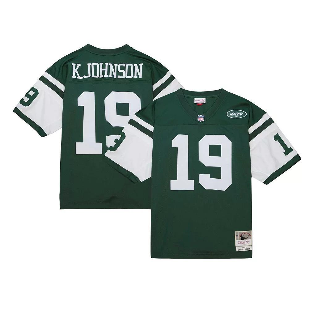 Men's Mitchell & Ness Keyshawn Johnson Green New York Jets 1998 Legacy Replica Jersey, Size: Small Product Image
