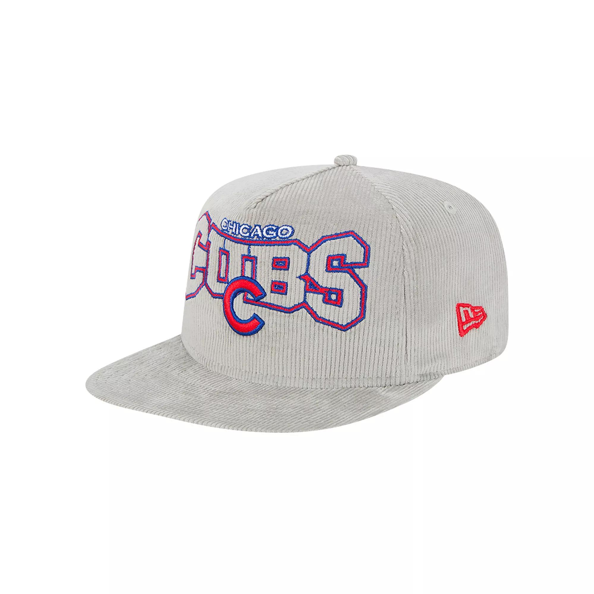 Men's New Era Gray Chicago Cubs Corduroy Golfer Snapback Hat, Grey Product Image
