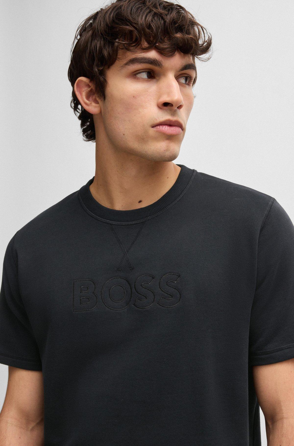 Cotton-terry T-shirt with embroidered logo Product Image