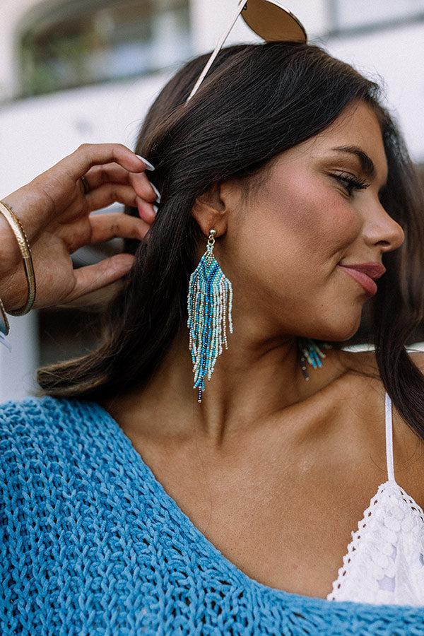 Porch Swing Sips Beaded Earrings In Mint Product Image