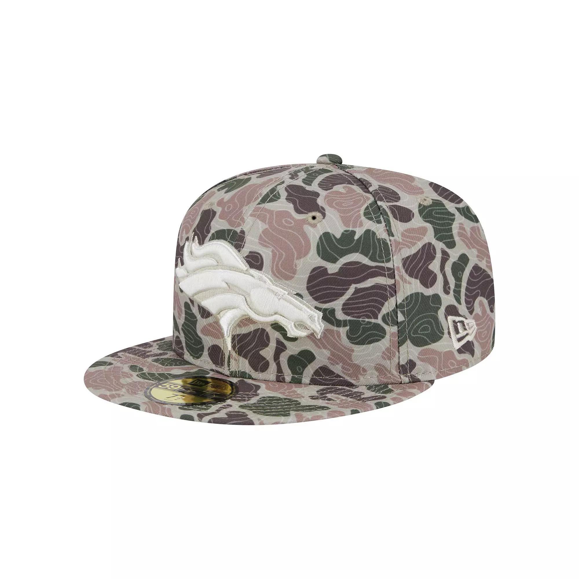 Men's New Era  Denver Broncos Geo Camo 59FIFTY Fitted Hat, Size: 7 1/4, Green Product Image