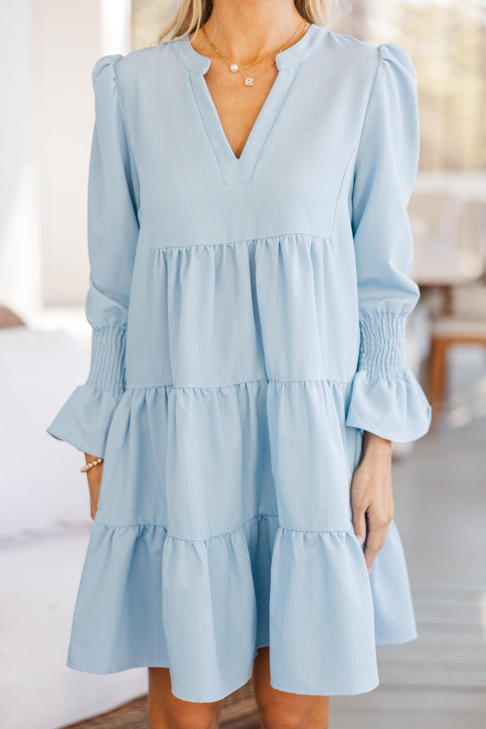 In Your Happy Place Light Blue Dress Female Product Image