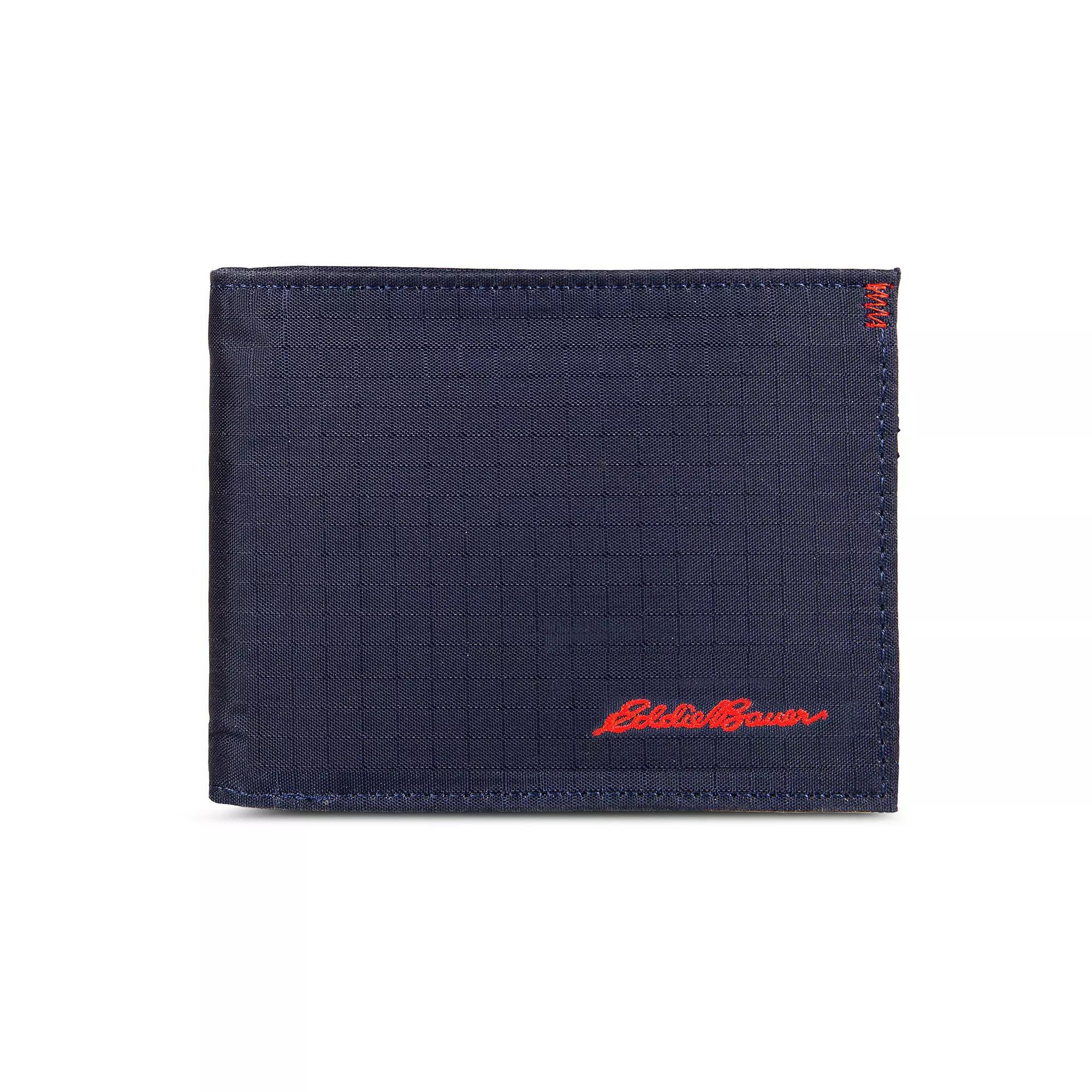 Men's Eddie Bauer Companion Ripstop Nylon Bifold RFID Wallet, Black Product Image