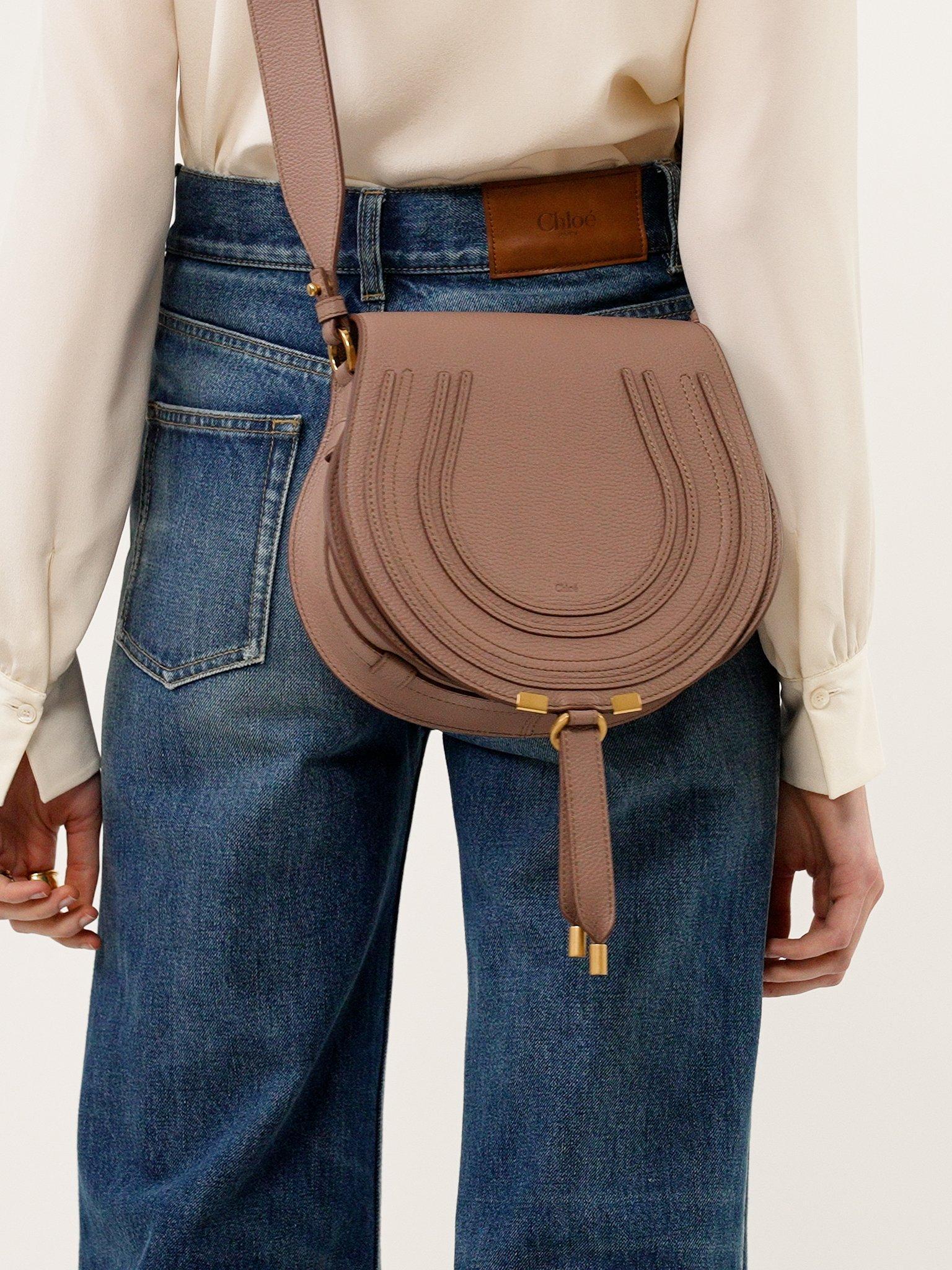 Marcie saddle bag in grained leather Product Image