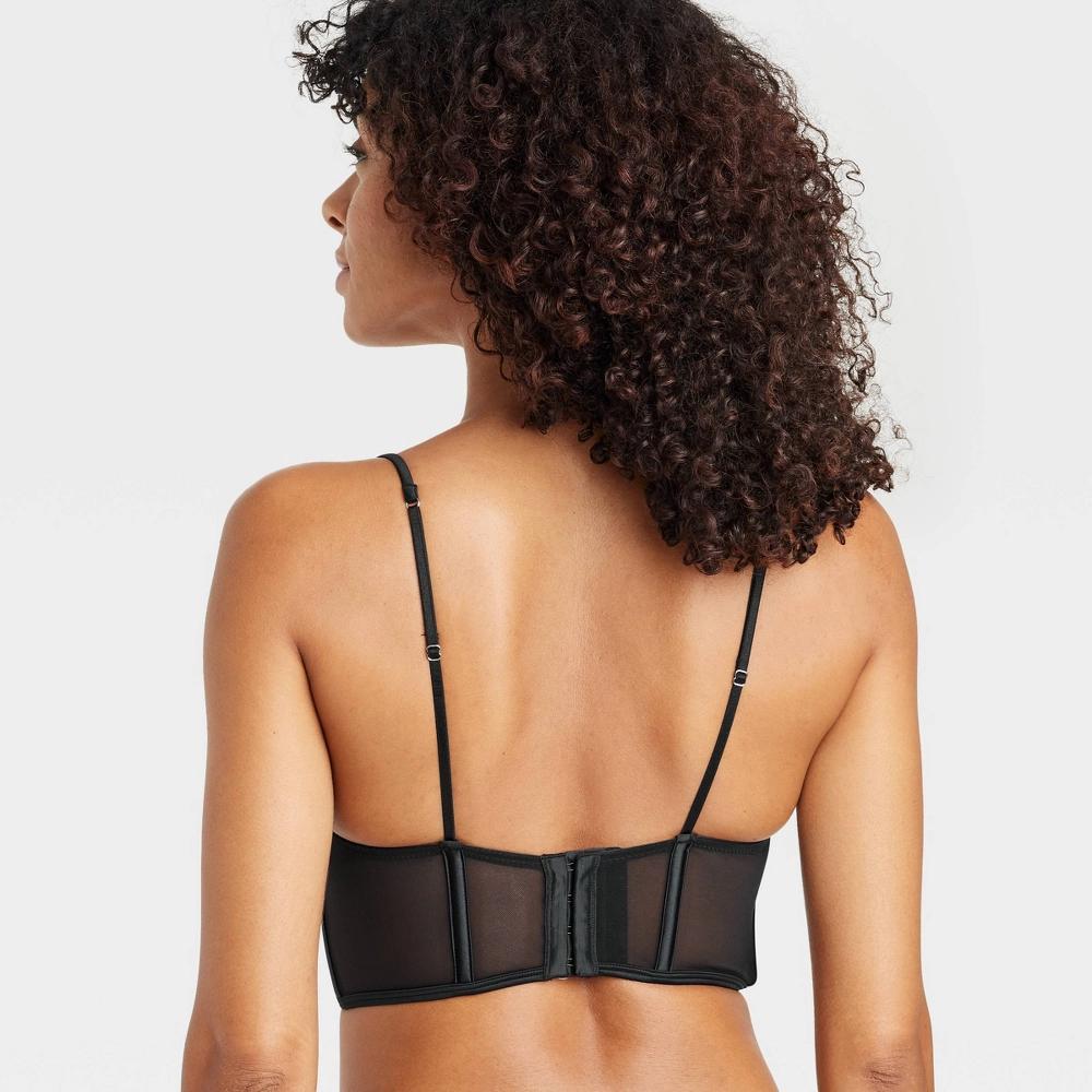 Womens Rhinestone Lingerie Corset - Auden Black XS Product Image