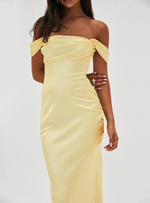 Azura Off The Shoulder Maxi Dress Yellow Product Image