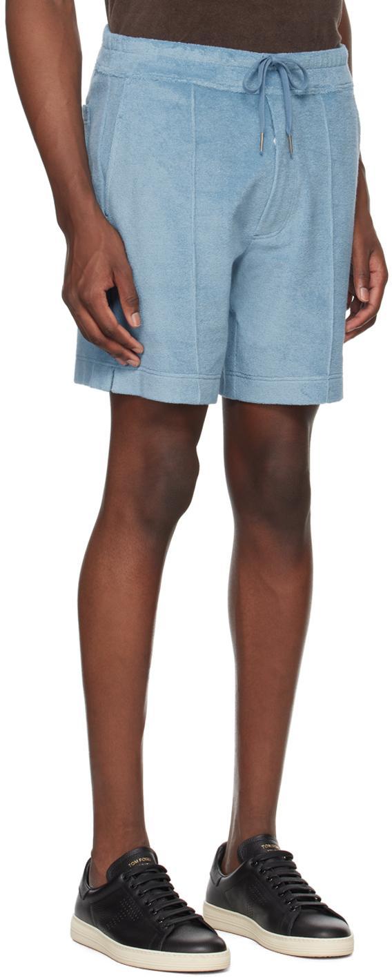 TOM FORD Blue Towelling Shorts In Azur Product Image