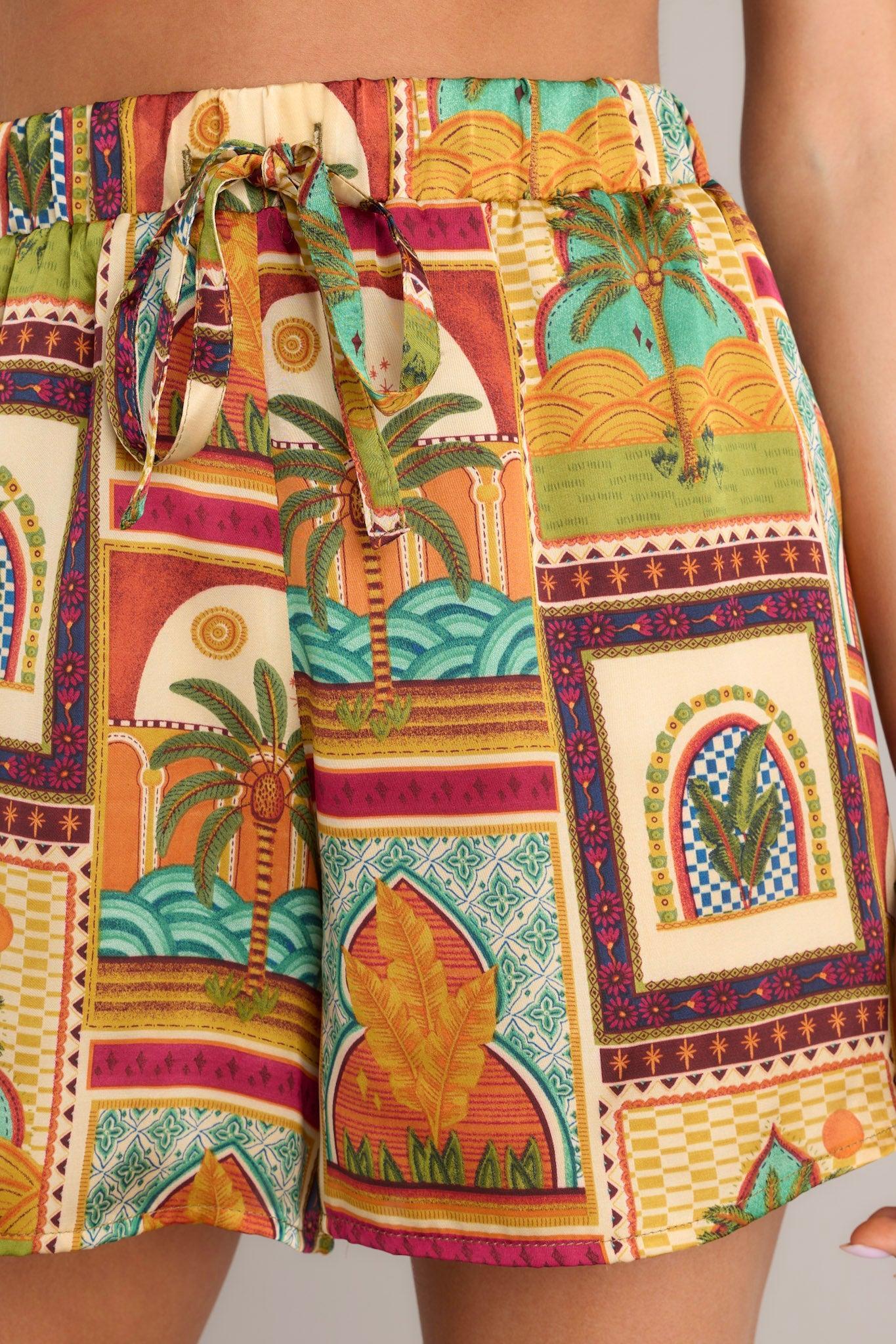 Exotic Escape Tropical Print Multi Button Front Top Product Image