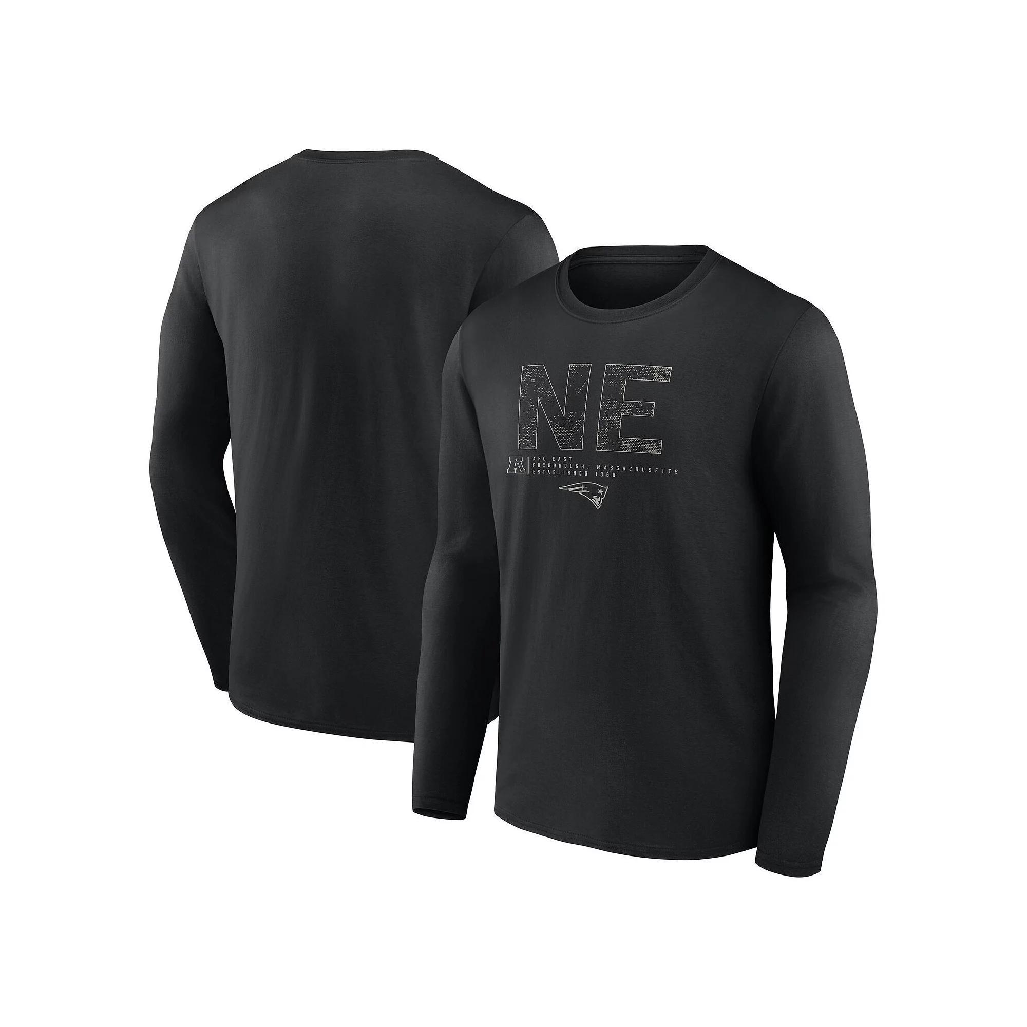 Men's Fanatics Black Carolina Panthers Stat Sheet Long Sleeve T-Shirt, Size: 2XL Product Image