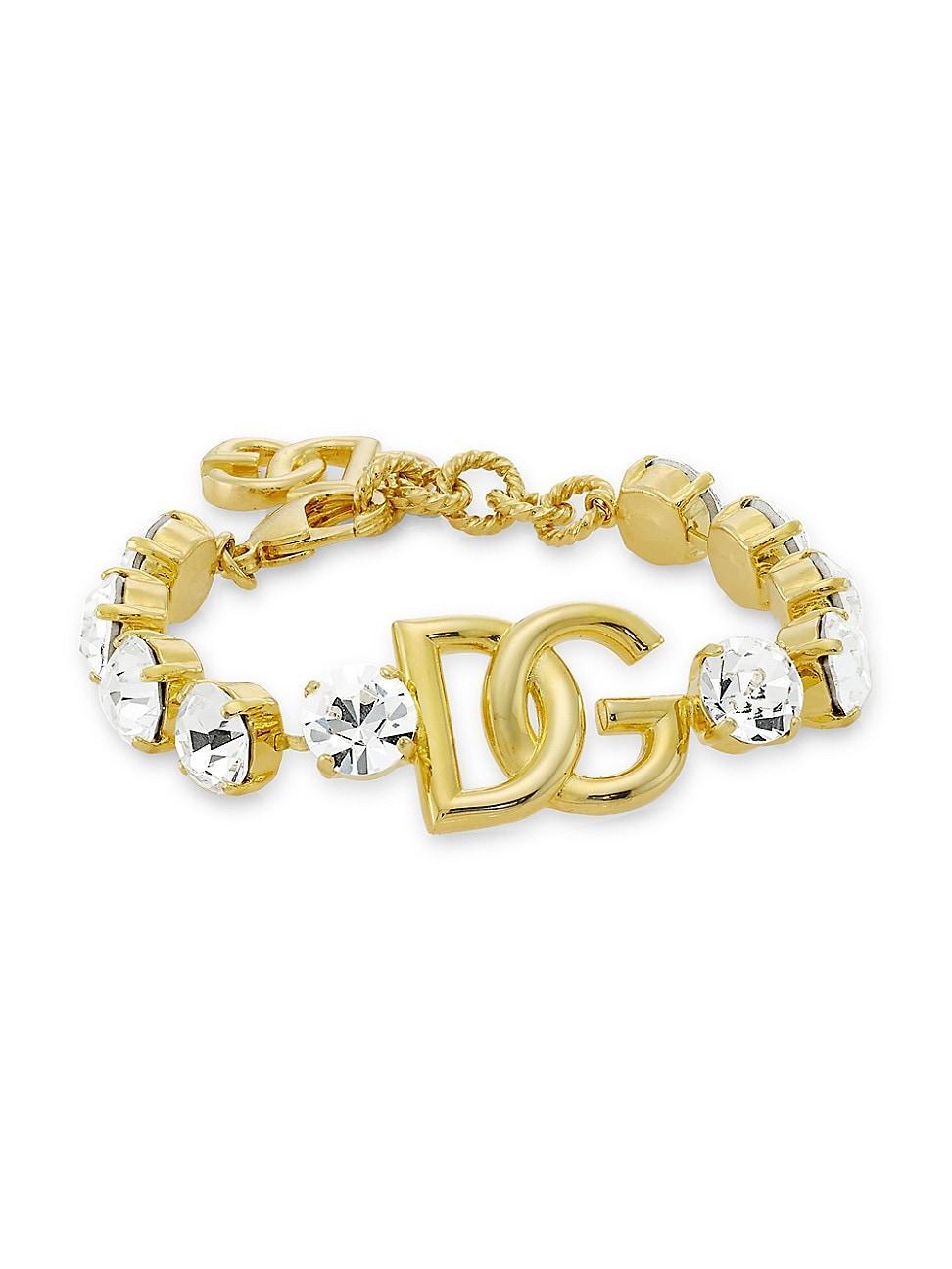 Womens Goldtone & Crystal Monogram Charm Bracelet Product Image