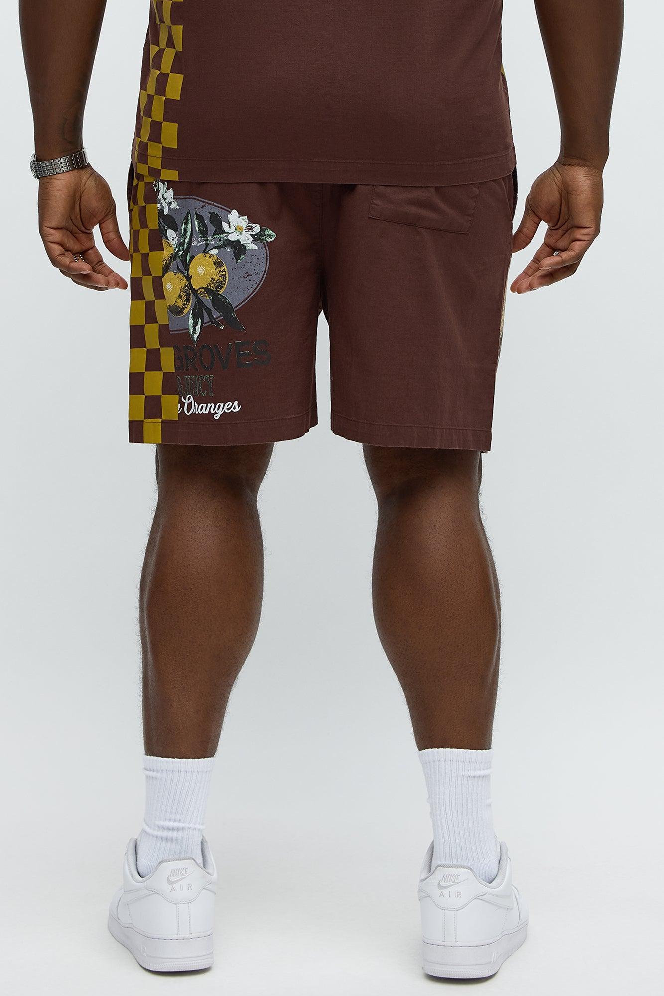 Groves Relaxed Drawstring Shorts - Dark Brown Product Image