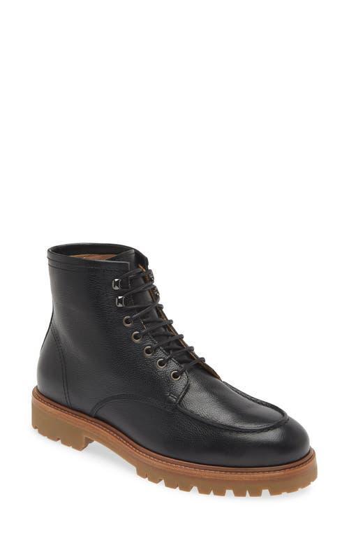 Mens Apron Toe Leather Lace-Up Boots Product Image