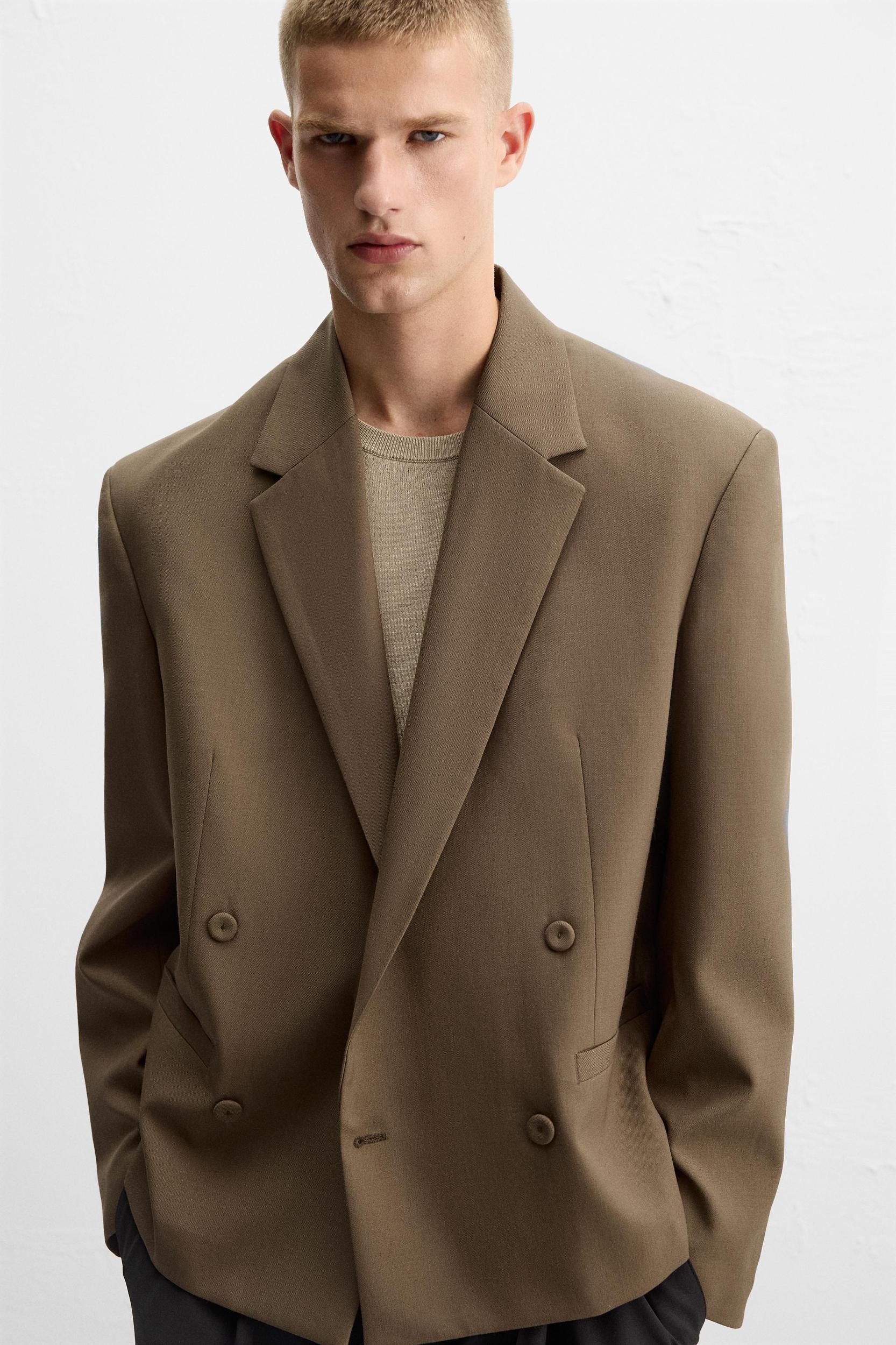 WOOL BLEND CROPPED FIT BLAZER Product Image
