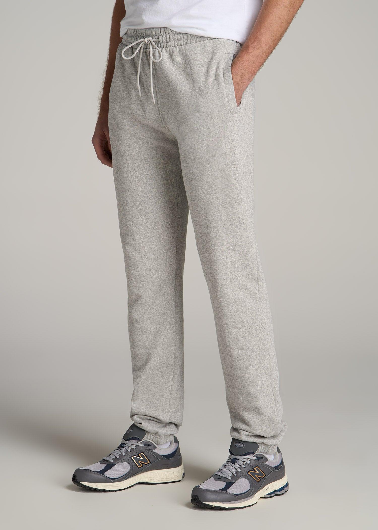 Wearever Fleece Elastic-Bottom Sweatpants for Tall Men in Grey Mix Product Image