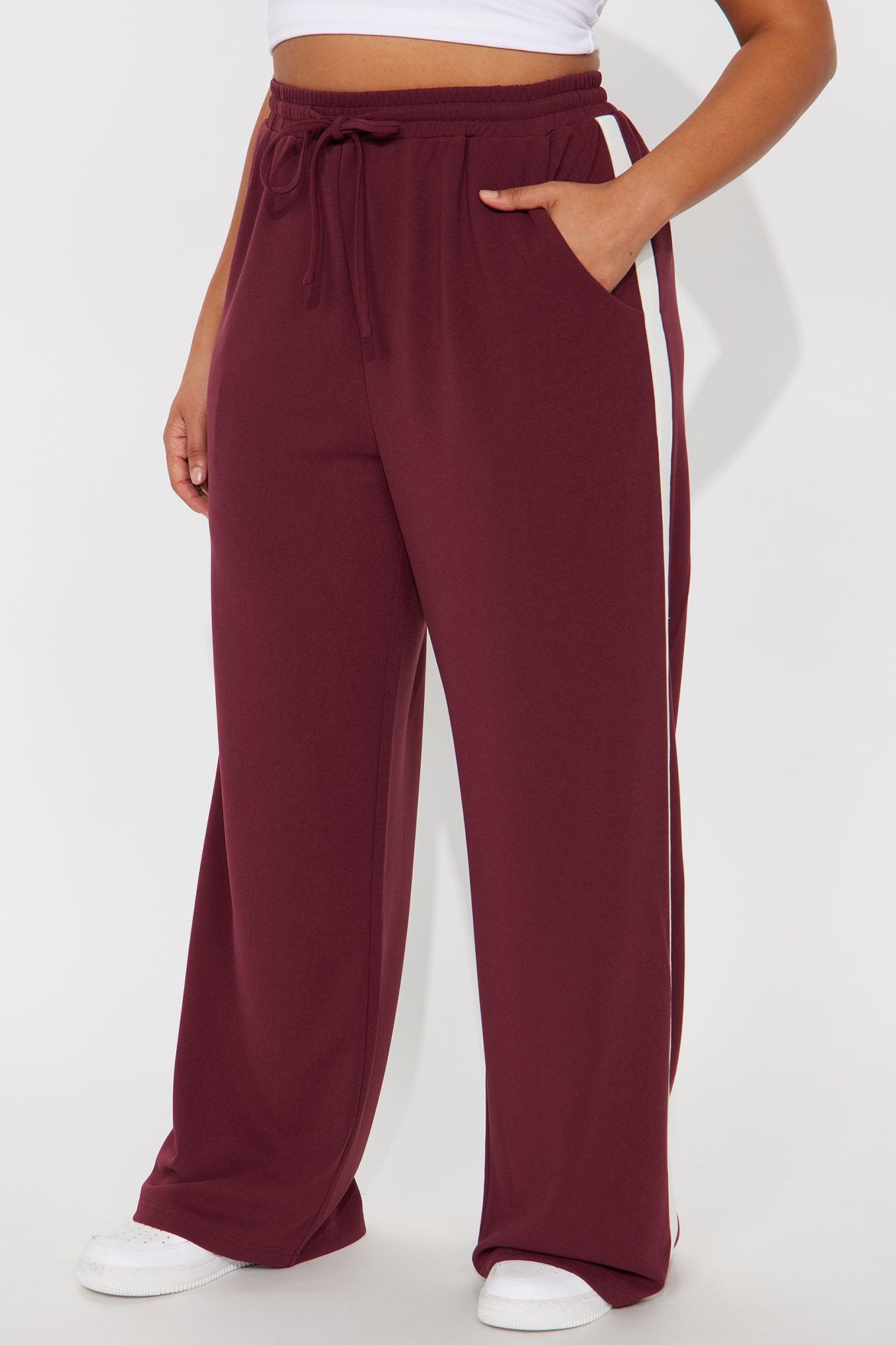 Point Of View Track Trouser Pant - Burgundy/combo Product Image