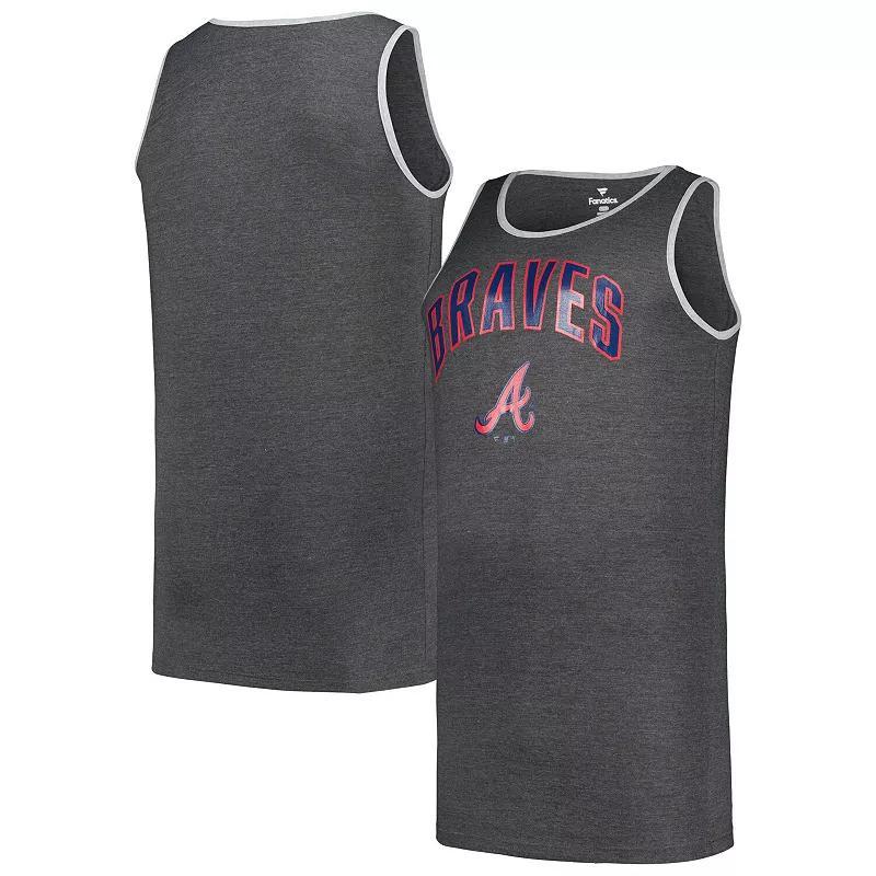 Men's Profile Heather Charcoal Atlanta Braves Big & Tall Arch Over Logo Tank Top, Size: 2XLT Product Image