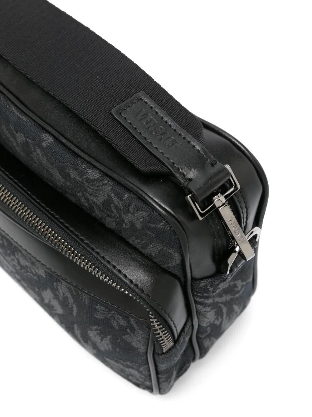 VERSACE Athena Barocco-print Messenger Bag In Black Product Image