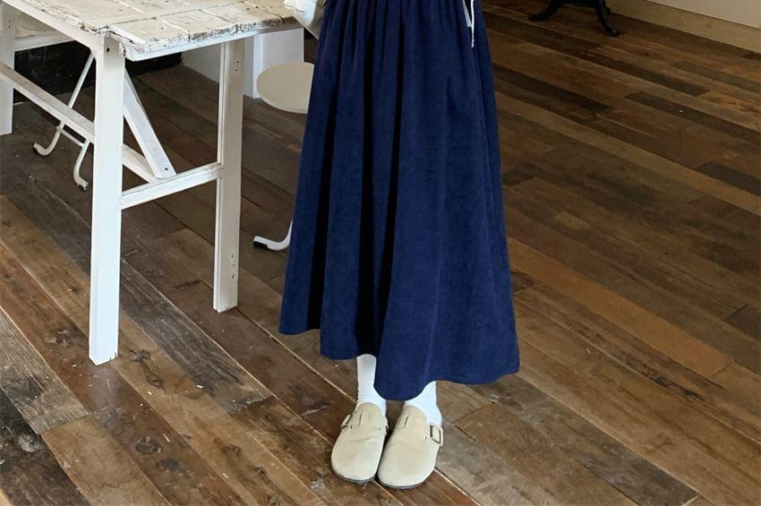 Bear Embroidered Midi Jumper Dress / Flower Embroidered Shirt Product Image