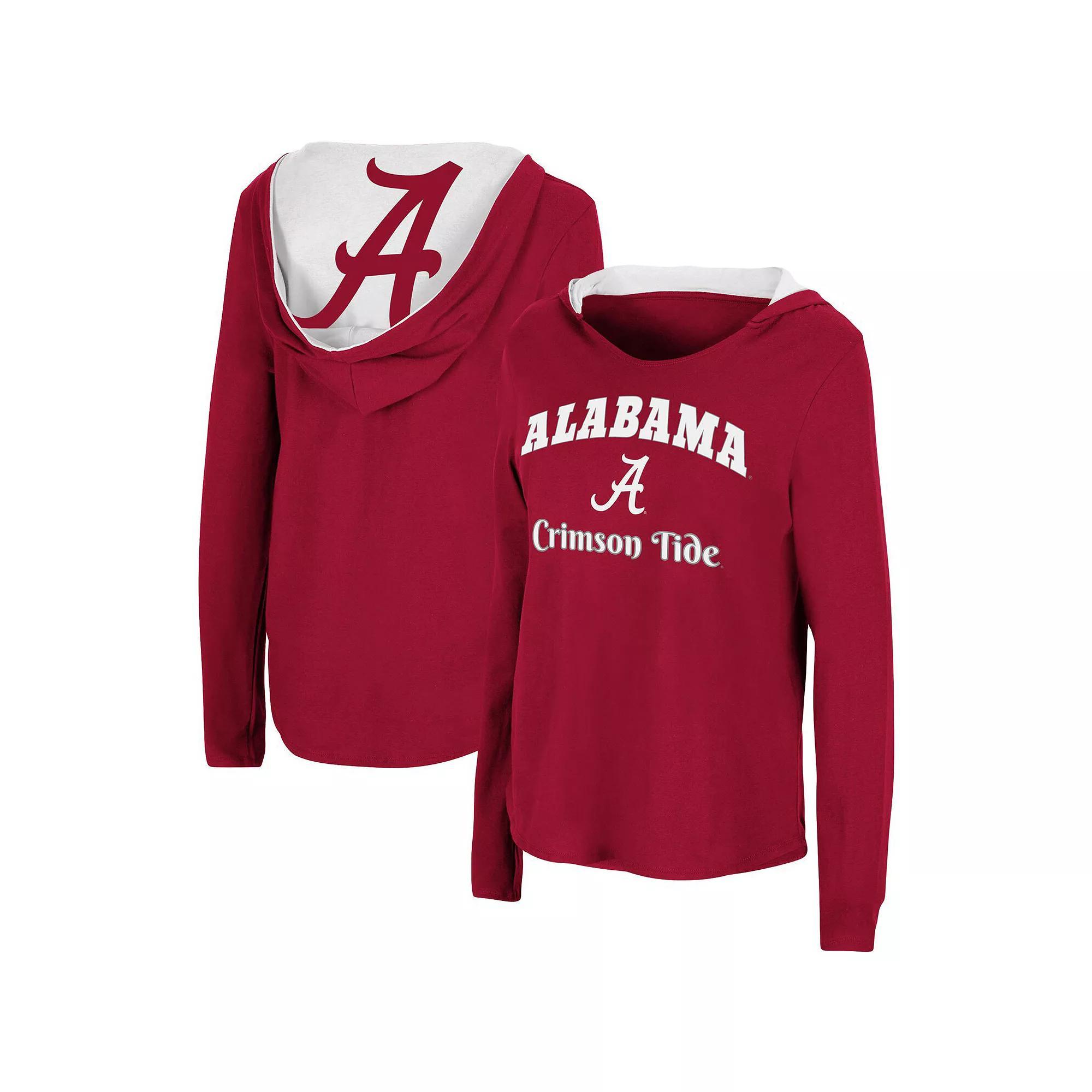 Women's Colosseum Crimson Alabama Crimson Tide Catalina Hoodie Long Sleeve T-Shirt, Size: Medium, Red Product Image