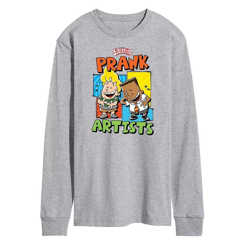 Mens Captain Underpants Prank Artists Long Sleeve Graphic Tee Product Image
