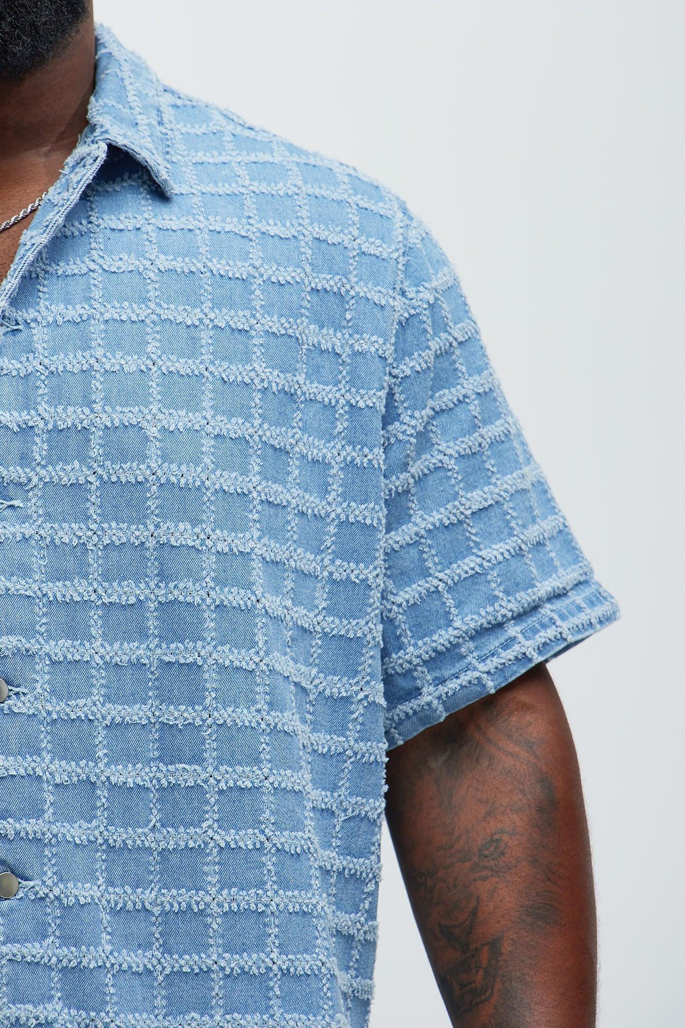 Saturday Morning Distressed Denim Shirt - Blue Wash Product Image