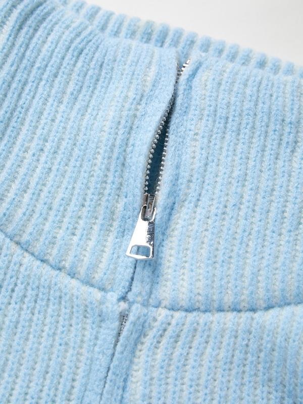 Solid Lapel Neck Zip Up Cardigan Product Image