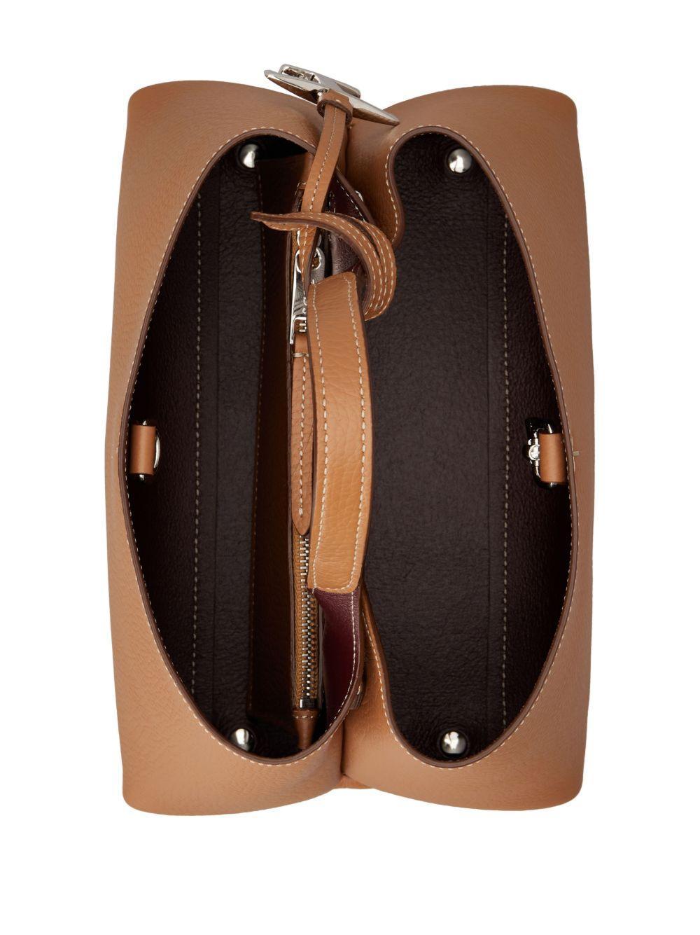 logo-pendant leather tote bag Product Image