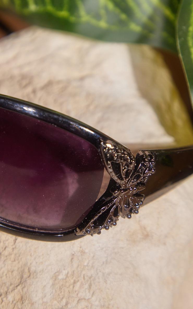 Black Butterfly Detail Visor Sunglasses Product Image