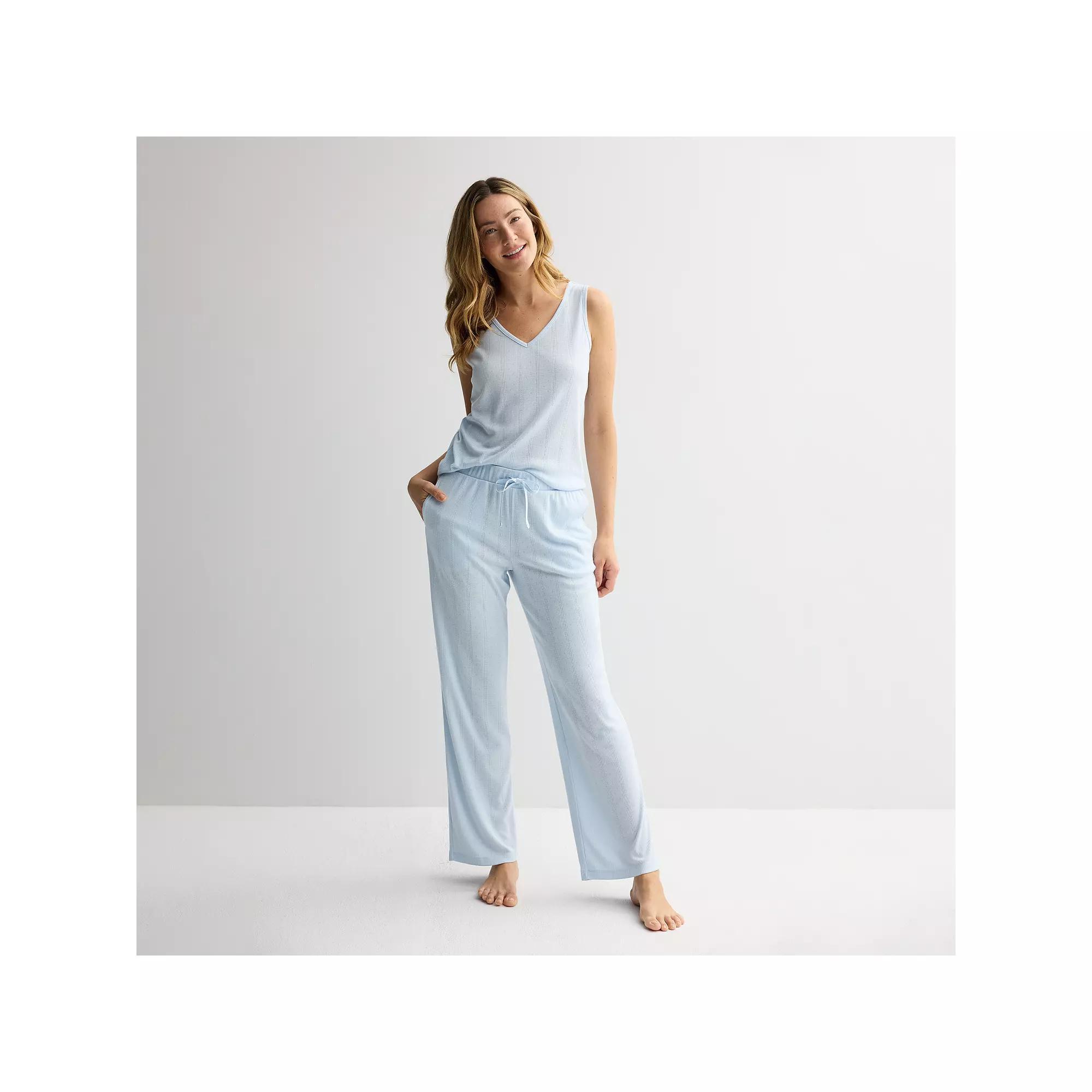 Women's Sonoma Goods For Life® Pointelle Sleep Pants, Size: Medium, Cerulean Product Image