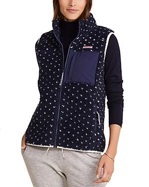 Womens Birdseye Sherpa Fleece Zip-Front Vest Product Image